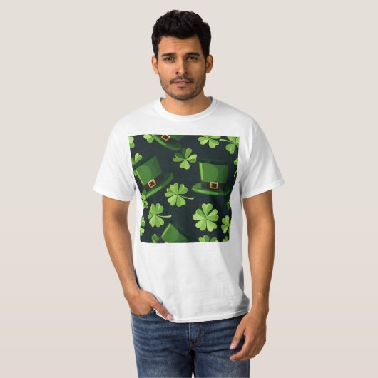 Leprechaun Hats Pattern T-Shirt (Vorne ganz)