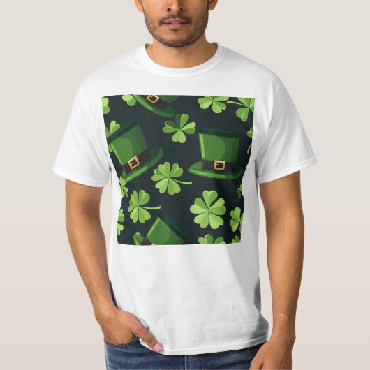 Leprechaun Hats Pattern T-Shirt (Vorderseite)