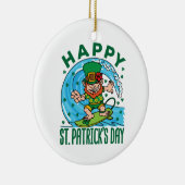 Leprechaun Hawaiian St Patricks Day Keramik Ornament (Rechts)