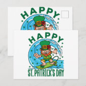 Leprechaun Hawaiian St Patricks Day Postkarte (Vorne/Hinten)