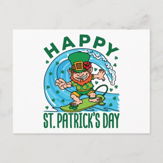 Leprechaun Hawaiian St Patricks Day Postkarte (Vorderseite)