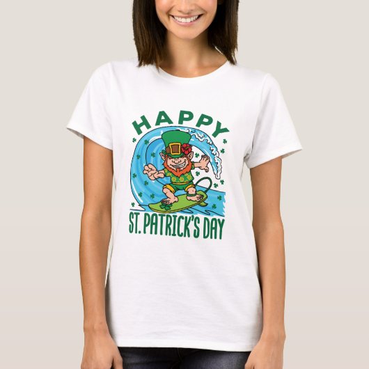 Leprechaun Hawaiian St Patricks Day T-Shirt (Vorderseite)