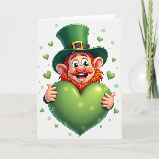 Leprechaun-Herzmusterkarte Karte (Vorderseite)