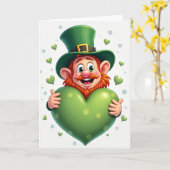 Leprechaun-Herzmusterkarte Karte (Gelbe Blume)