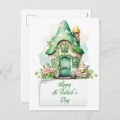 Leprechaun House Feiertagspostkarte (Vorne/Hinten)