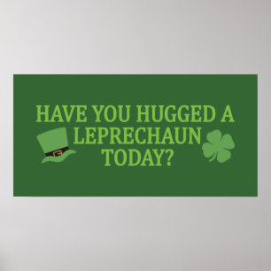 Leprechaun Hug benutzerdefiniertes Poster
