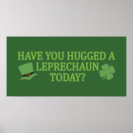 Leprechaun Hug benutzerdefiniertes Poster (Vorne)