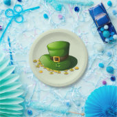 Leprechaun-Hut und Goldmünzen Pappteller (Party)