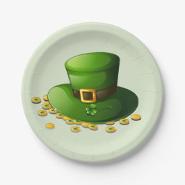 Leprechaun-Hut und Goldmünzen Pappteller
