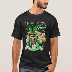 Leprechaun I Liebe Kopf auf Beer St Patrick T-Shirt