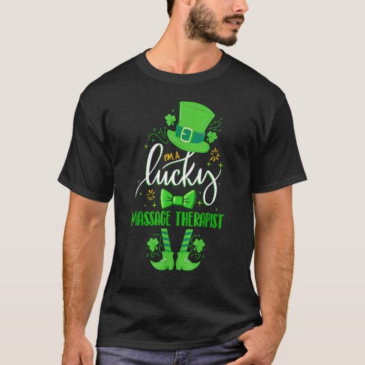 Leprechaun I M A Lucky Massage Therapist St Patric T-Shirt (Vorderseite)
