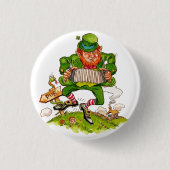 Leprechaun in Green, Happy Saint Patrick's Day Button (Vorderseite)