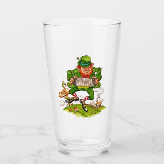 Leprechaun in Green, Happy Saint Patrick's Day Glas (Vorderseite)