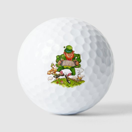 Leprechaun in Green, Happy Saint Patrick's Day Golfball (Vorderseite)