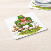 Leprechaun in Green, Happy Saint Patrick's Day Rechteckiger Pappuntersetzer (angewinkelt)