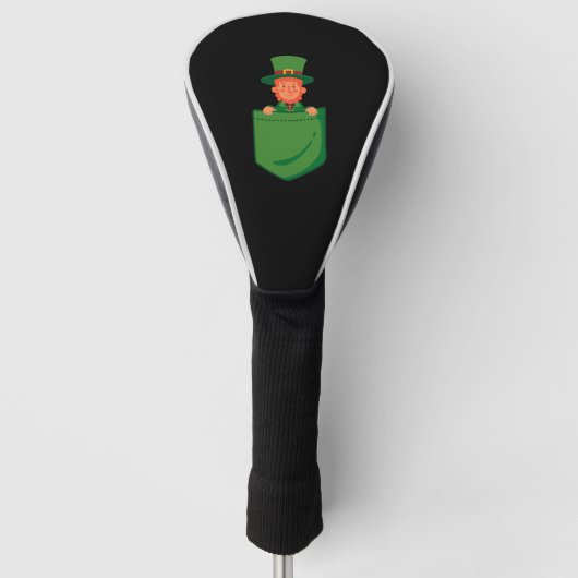 Leprechaun in Pocket Funny St Patricks Day Golf Headcover (Vorderseite)