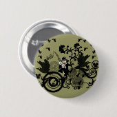 Leprechaun in Schwarz Button (Vorne & Hinten)