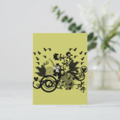 Leprechaun in Schwarz Postkarte (Stehend Vorderseite)