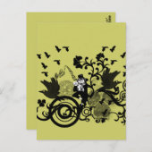 Leprechaun in Schwarz Postkarte (Vorne/Hinten)