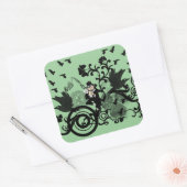 Leprechaun in Schwarz Quadratischer Aufkleber (Umschlag)