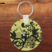 Leprechaun in Schwarz Schlüsselanhänger (Vorderseite)