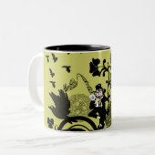 Leprechaun in Schwarz Zweifarbige Tasse (Vorderseite Links)
