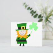 Leprechaun Irish Folklore Fairy Elf Art Niedlicher Postkarte (Stehend Vorderseite)