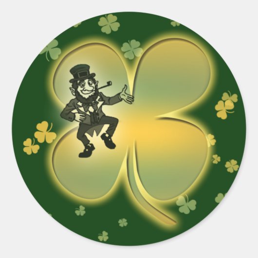 Leprechaun irish Glück Kleeblätter Aufkleber (Vorderseite)