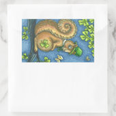 LEPRECHAUN IRISH SQUIRREL, GLÜCK-STICKERS RECHTECKIGER AUFKLEBER (Tasche)
