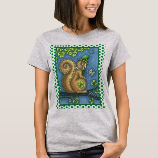 LEPRECHAUN IRISH SQUIRREL, ST. PATRICK'S DAY Lucky T-Shirt (Vorderseite)
