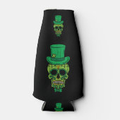 Leprechaun Irish Sugar Skull St Patricks Day Flaschenkühler (Vorderseite)