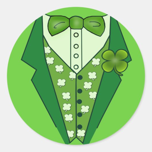 Leprechaun Irish Vest Runder Aufkleber (Vorderseite)