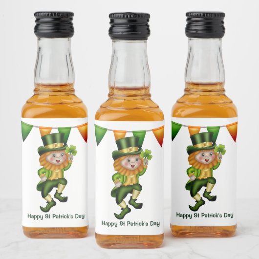 Leprechaun Irish whiskey St Patrick's Day Party Alkoholflaschenetikett (Flaschen)