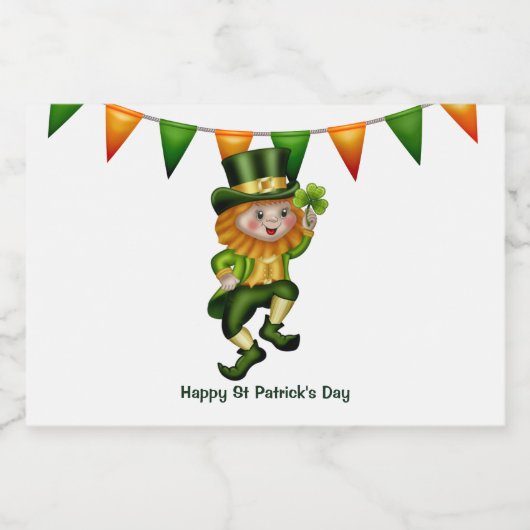 Leprechaun Irish whiskey St Patrick's Day Party Alkoholflaschenetikett (Einzelnes Label)