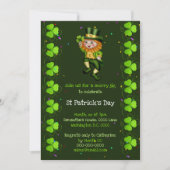 Leprechaun jig Glück Kleeblatt Irish Clover Party Einladung (Vorderseite)