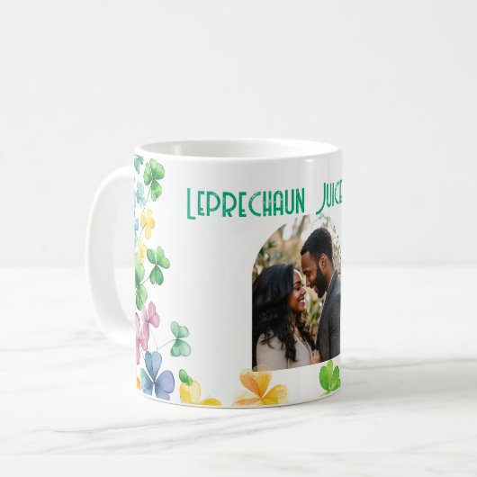 Leprechaun Juice Inside mit benutzerdefiniertem Fo Kaffeetasse (Vorderseite Links)