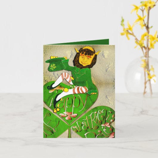 Leprechaun Karte (Gelbe Blume)