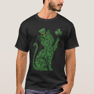 Leprechaun Katze St Patricks Tag Niedliche Irische T-Shirt