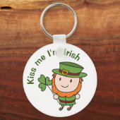 Leprechaun Kiss Me I'm Irish Schlüsselanhänger (Vorderseite)