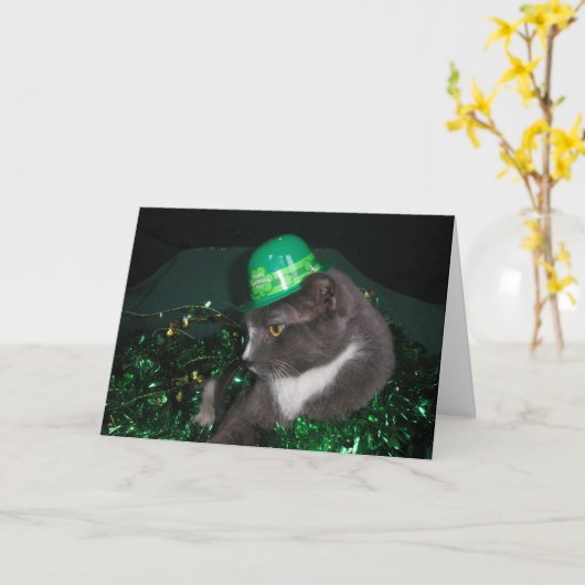 "Leprechaun Kitty!" Karte (Gelbe Blume)