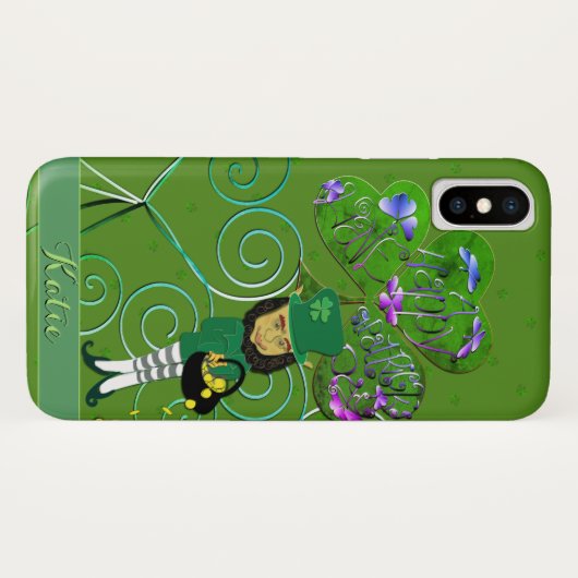 Leprechaun Kleeblatt Case-Mate iPhone Hülle (Rückseite (Horizontal))