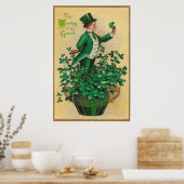 Leprechaun Kleeblatt Clay Pipe Harp von Erin Poster (Küche)