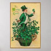 Leprechaun Kleeblatt Clay Pipe Harp von Erin Poster (Vorne)