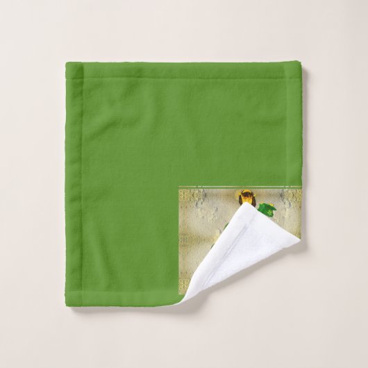 Leprechaun Kleeblatt "Happy St. Patrick's" Badhandtuch Set (Waschlappen)