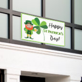 Leprechaun Kleeblatt Happy St Patrick's Day Banner (Äußeres Gebäude)