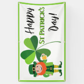 Leprechaun Kleeblatt Happy St Patrick's Day Banner (Vertikal)