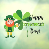 Leprechaun Kleeblatt Happy St Patrick's Day Fensteraufkleber (Blatt 3)