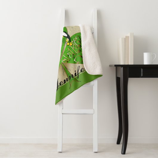 Leprechaun Kleeblatt "Happy St. Patrick's" Sherpadecke (Beispiel)