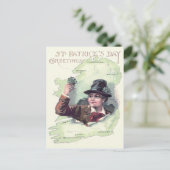 Leprechaun Kleeblatt Ireland Island Postkarte (Stehend Vorderseite)