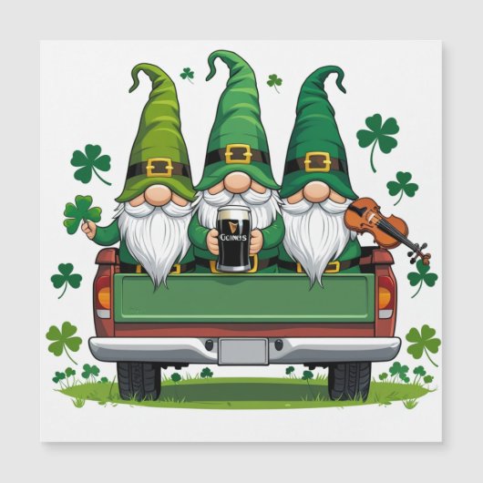 Leprechaun Kleeblatt irish music Magnetkarte (Vorderseite)